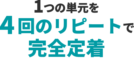 1つの単元を4回のリピートで完全定着