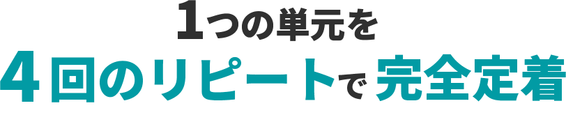 1つの単元を4回のリピートで完全定着