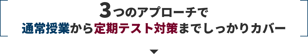 3つのアプローチで通常授業から定期テスト対策までしっかりカバー